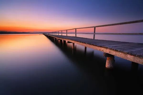 Sunset over Tuggerah Lake at Long Jetty on the NSW Central Coast